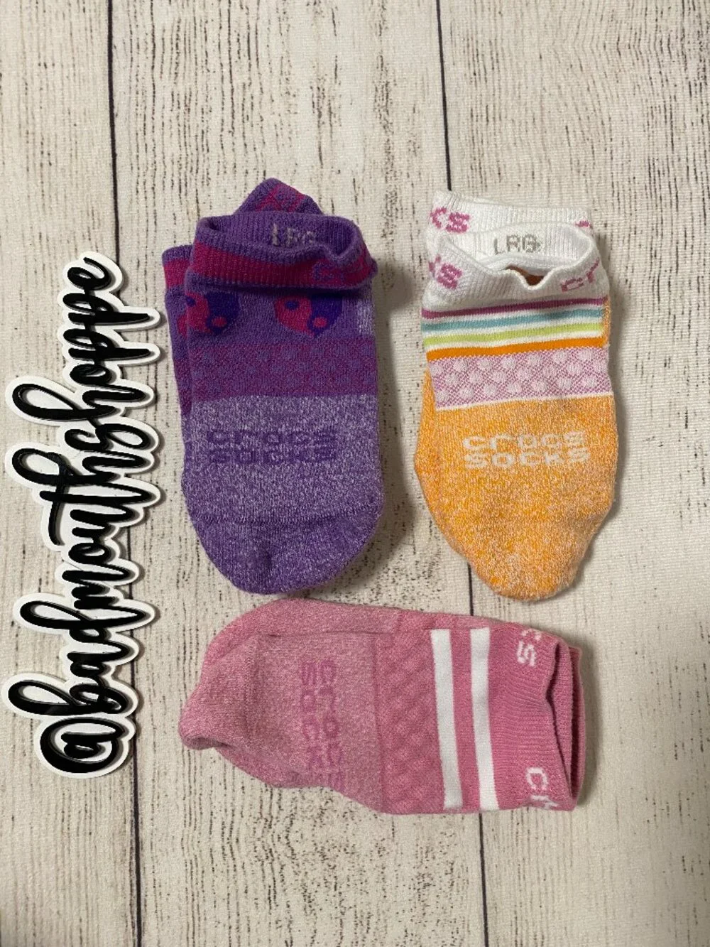 3 Pack CROCS Multi Colored Ankle Socks Size Large